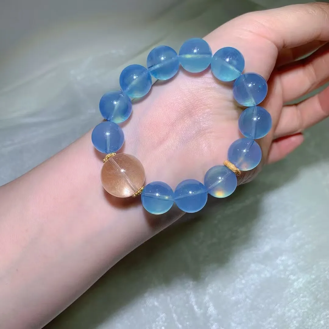 天然海蓝宝手链(14.5mm)