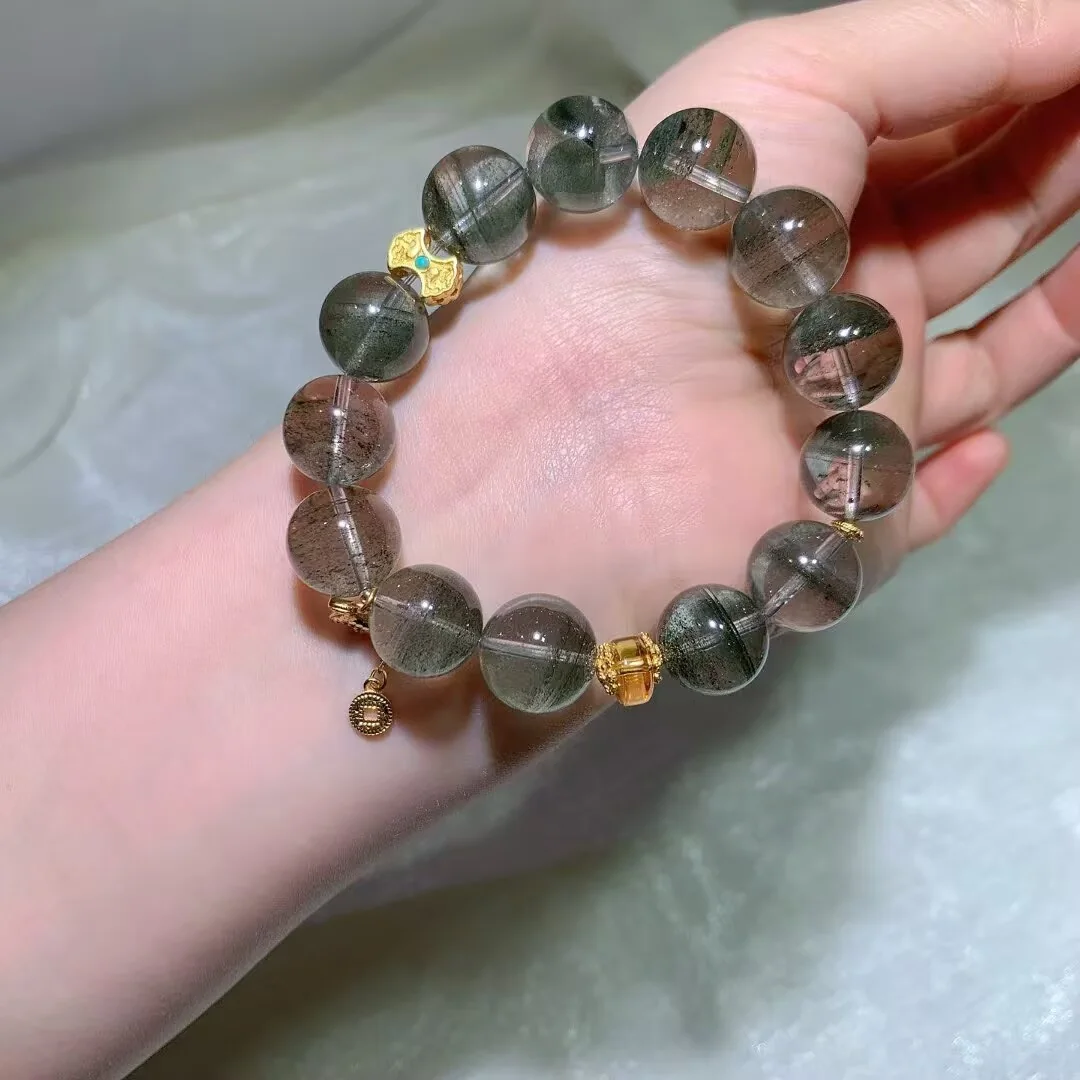 天然绿幽灵手链（14.3mm）