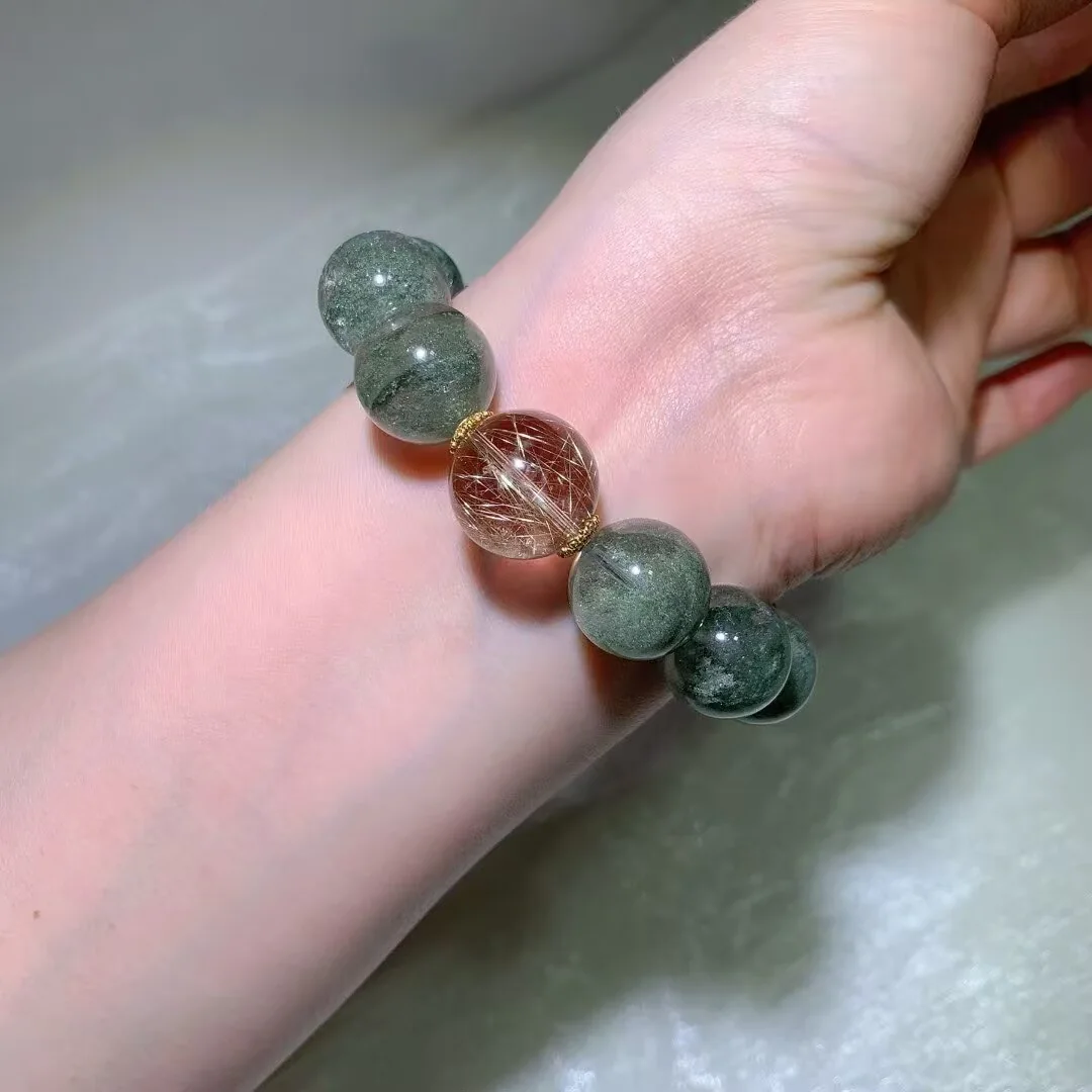 天然绿幽灵手链(16.3mm) — 细节图