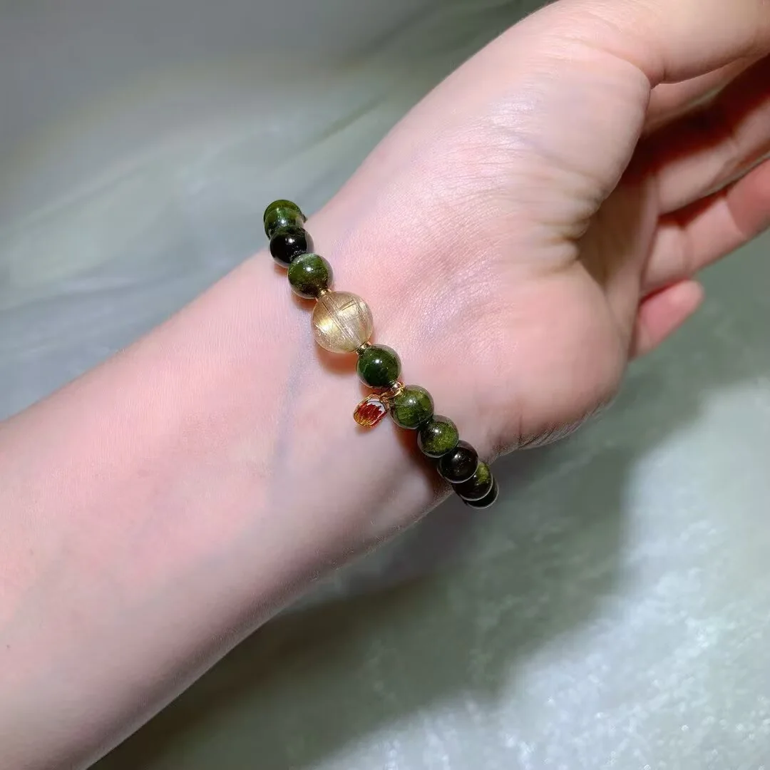 天然绿碧玺手链（7.7mm） — 细节图