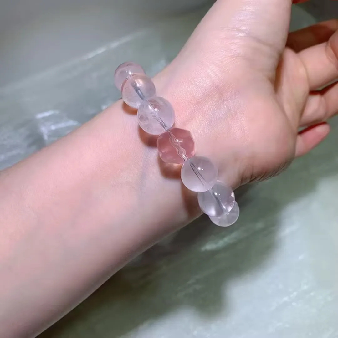 天然白幽灵原创手链（13.6mm） — 细节图