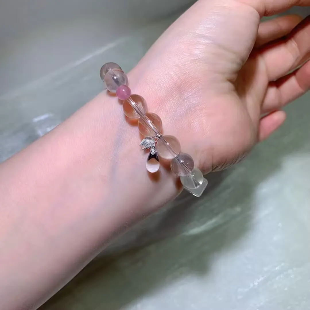 天然白兔毛手链(11.2mm,古法饰品) — 细节图
